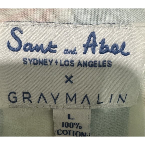 Sant & Abel X Gray Malin Palm Tree Pajamas Set Size L 100% Cotton Summer Cabana - Picture 15 of 15